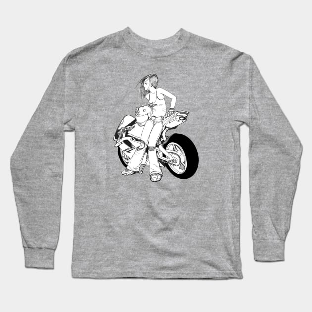 MotoGirl Long Sleeve T-Shirt by rodgergise